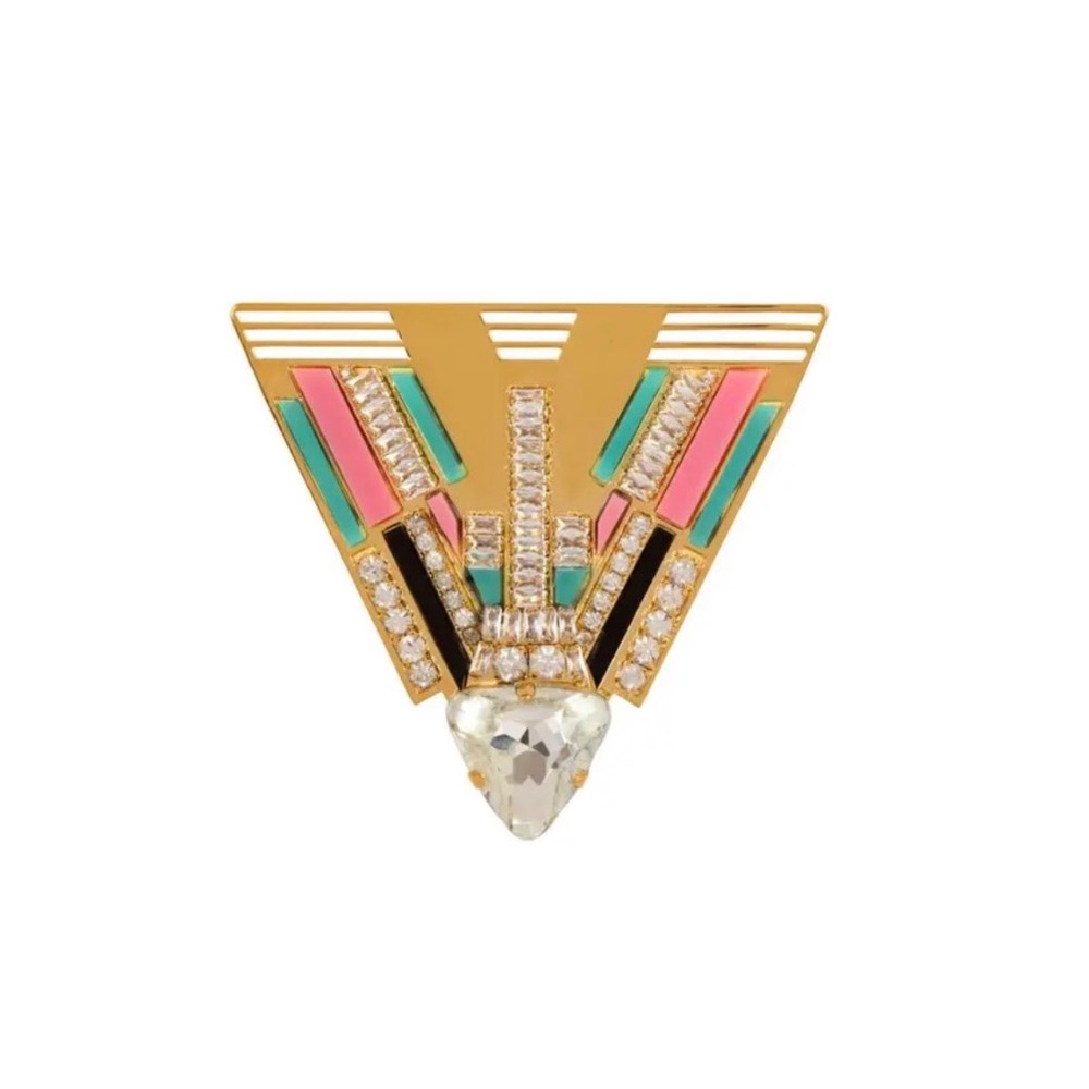 BALMAIN 
Art Deco Crystal Brooch